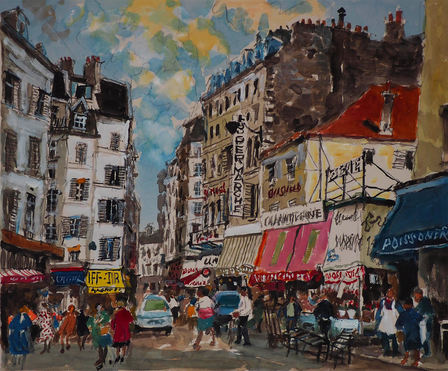 児玉幸雄　リトグラフ　セーヌ通り　サイン、エディション入り セーヌ通りの朝 - 児玉幸雄の版画・画集サイト